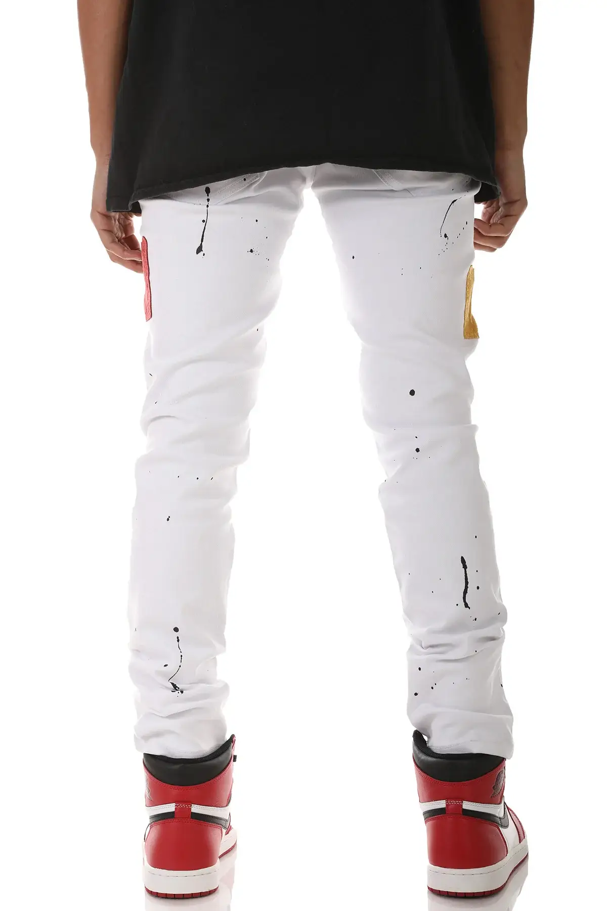 KDNK – calças de ganga - Homem por atacado – CALÇAS DE GANGA EM CAMURÇA COM RETALHOS7