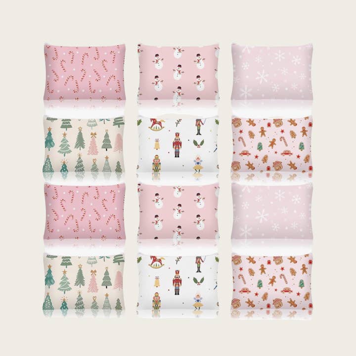 Christmas theme canvas cosmetic bags for wholesale by Ella Blue