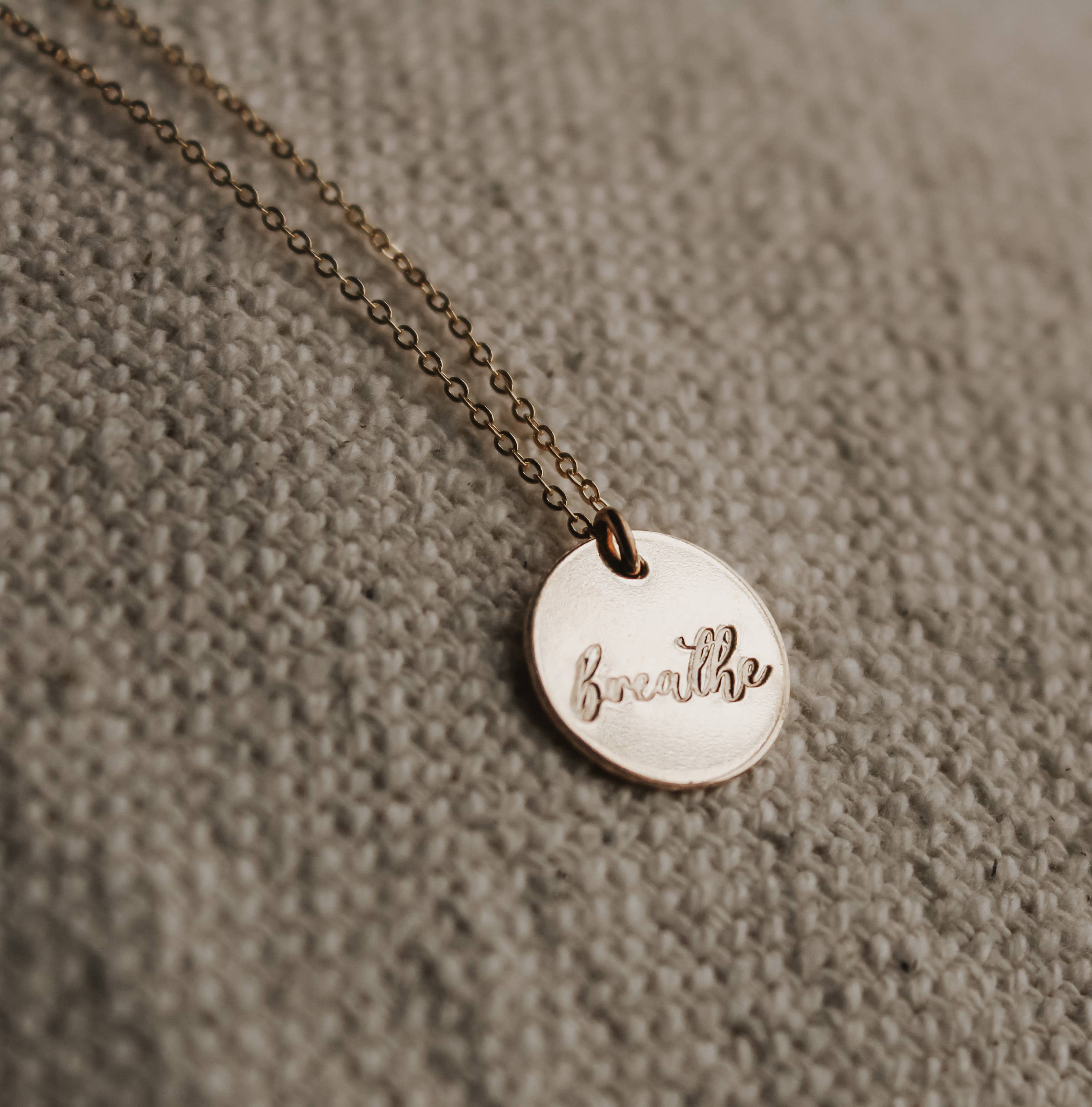 Ever Aster - Wholesale Pendant/Charm Necklace - Breathe Script Necklace4