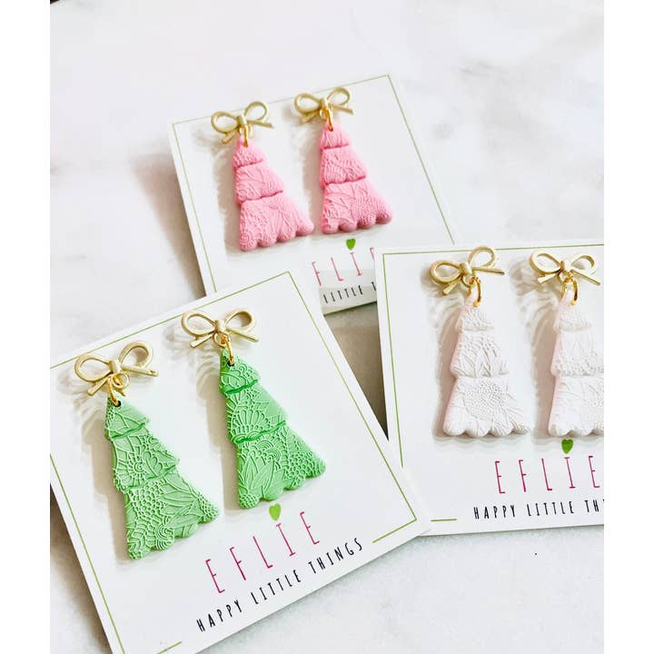 Eflie - Wholesale Dangle Earrings - Handmade Christmas Tree Dangle Earrings Holiday Gift