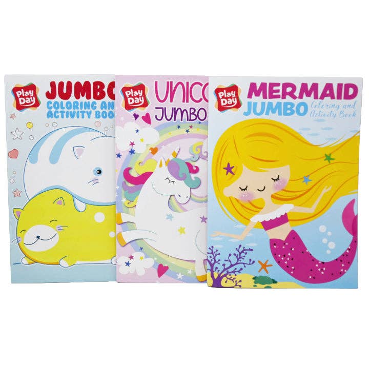 Play Day 3 ASSORT MERMAID UNICORNS CATS JUMBO C&A BOOK 96... for wholesale by GreatBuy.com