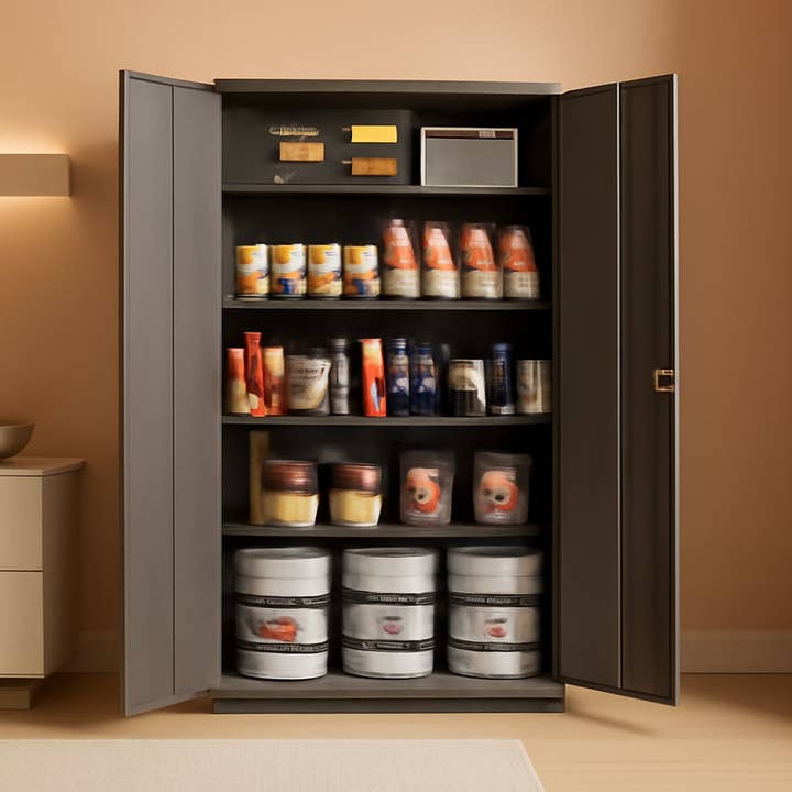 Black Locking Storage Cabinet With Shelves Heavy Duty for wholesale by ShipItFurniture