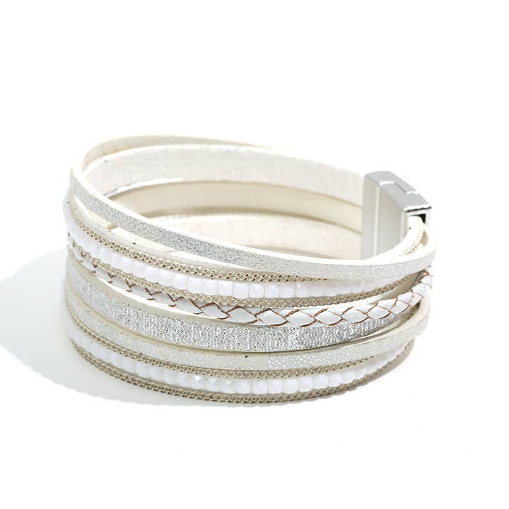Lovesoft - Wholesale Woven/Braided Bracelet - Boho Multi Layer Leather Wrap Bracelet with Magnetic Clasp8