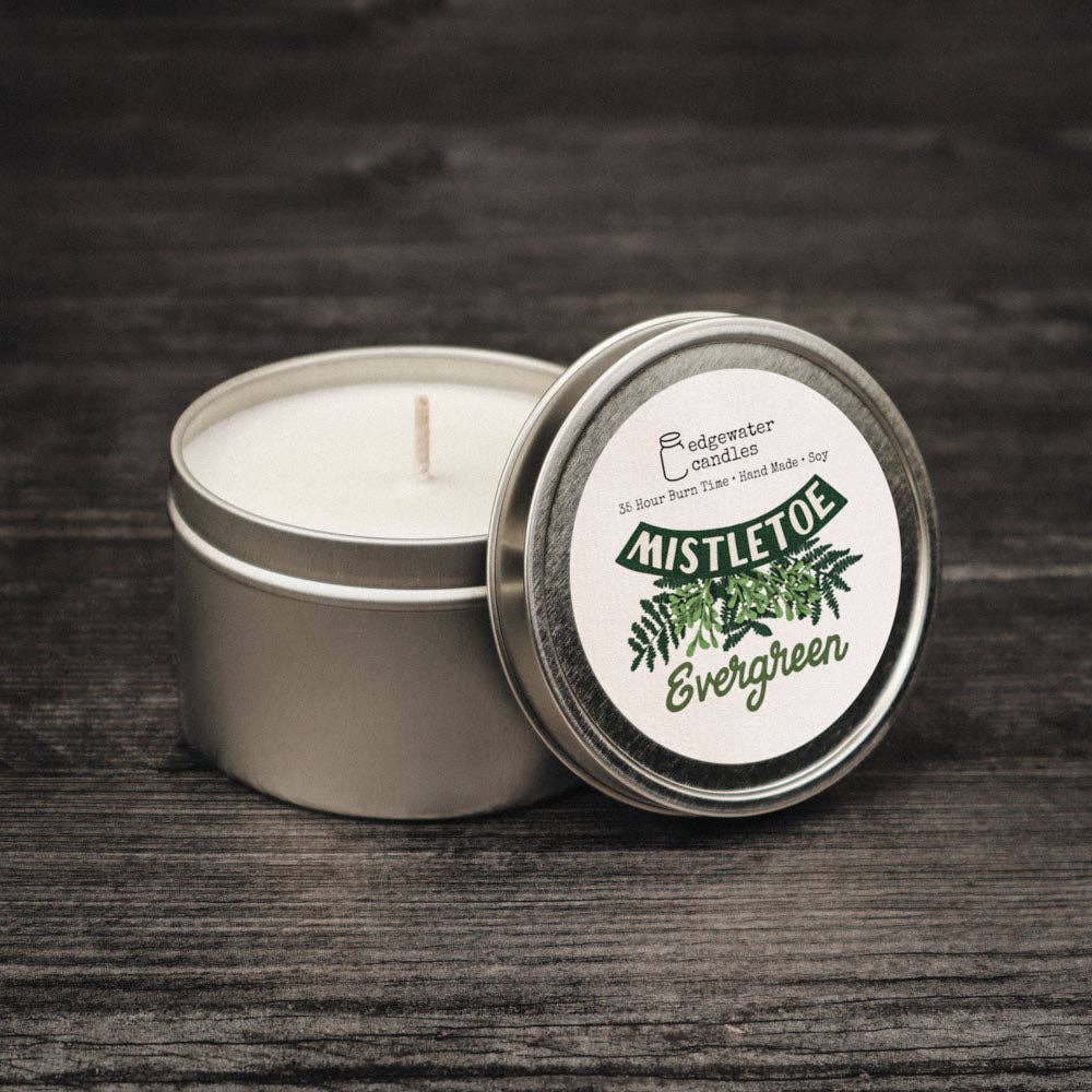 Edgewater Candles - Wholesale Travel Candles - Travel Tin - Mistletoe Evergreen1
