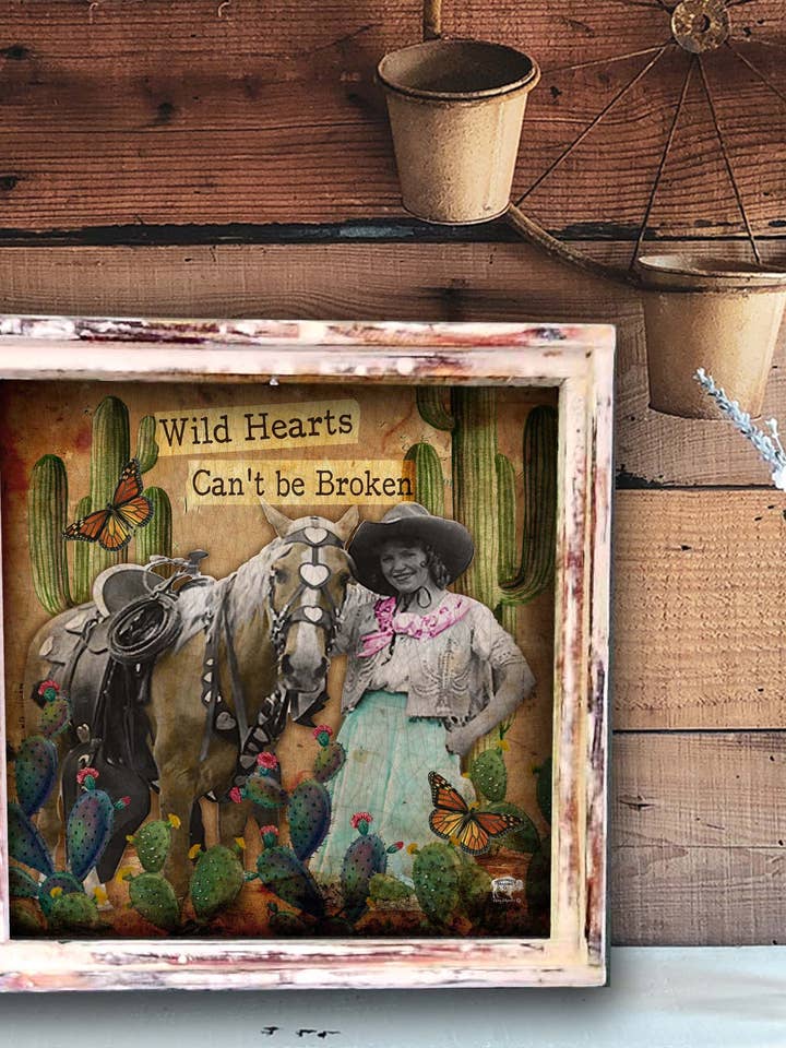 "Wild Hearts Can't Be Broken" - Square Artwork for wholesale by TroubleMaker Trading Company