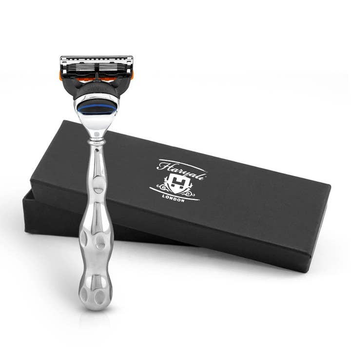 Maquinilla de afeitar de 5 hojas de acero inoxidable con forma de jarrón para venta al por mayor de Haryali London