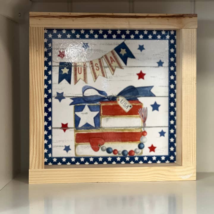 8x8 USA Bookstack-bord voor wholesale door Thompsons Handmade Country LLC