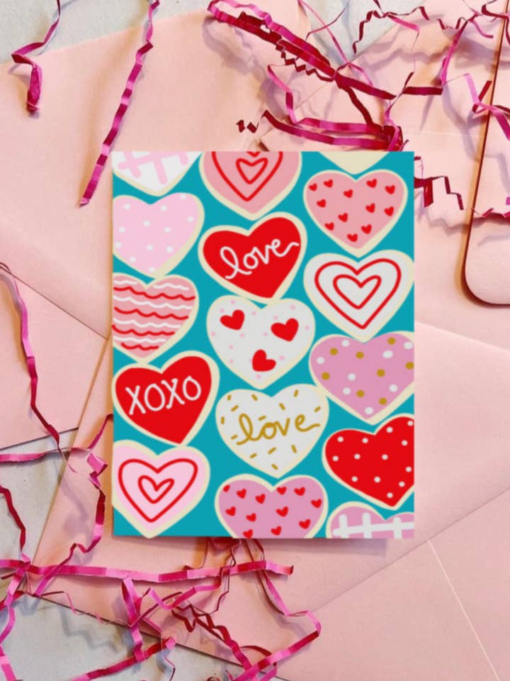 Valentine Cookie Greeting Card for wholesale by Made by Allie Co.