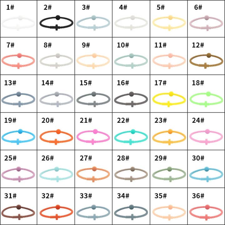 Faith & Life Christian Brands - Wholesale Beaded Bracelet - Silicone Cross Bracelets0