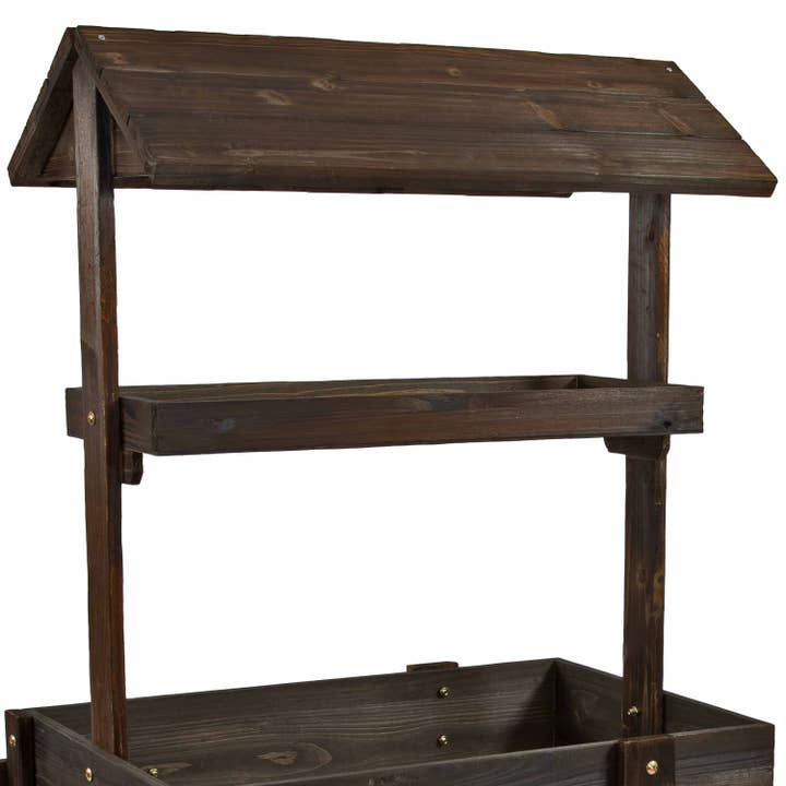 Sunnydaze Decor - Wholesale Plant Pot Stand - Country Market Flower Stand Raised Garden Bed - Charred Fir12