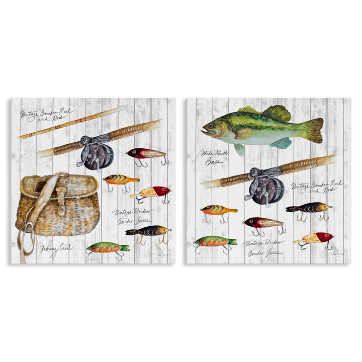 Stupell Industries - Wholesale Wall Art Set - Vintage Fishing Gear - Unframed Wall Art Set4