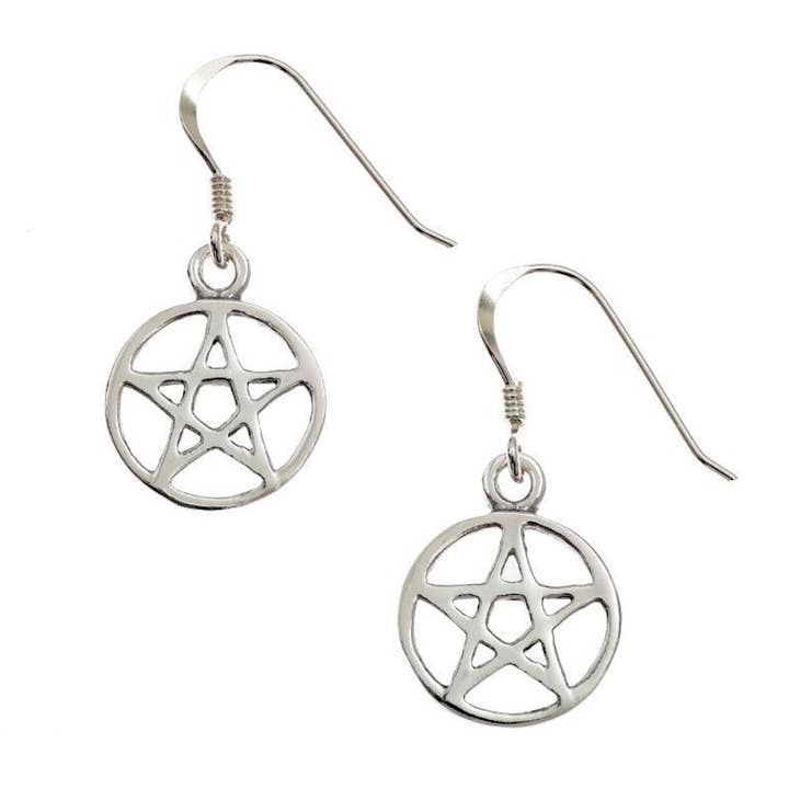 Brincos de Prata com Pentagrama (EUA-DDP) por atacado de Silver Jewellery Cavern Wholesale