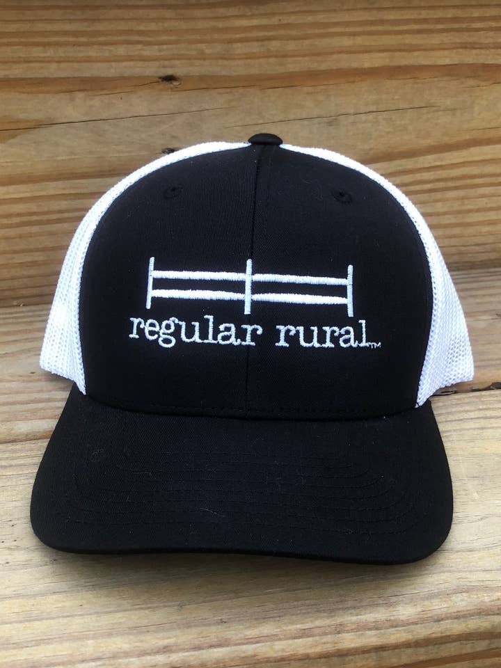 rural Trucker Cap - Black and White for wholesale by regular rural