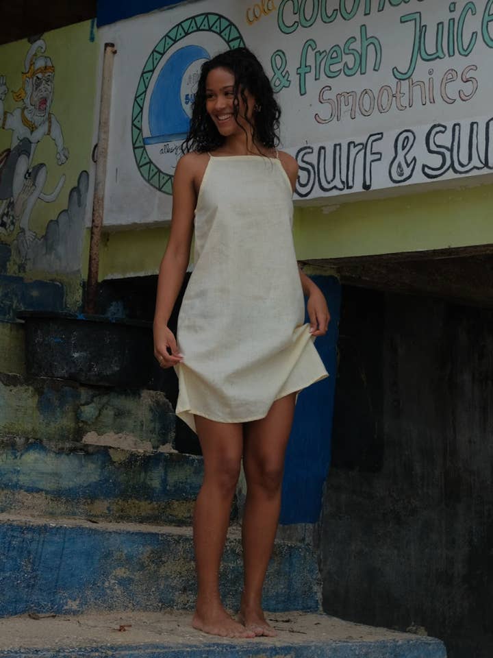 Ciara Lemon Mini Dress for wholesale by AMIRA Collective