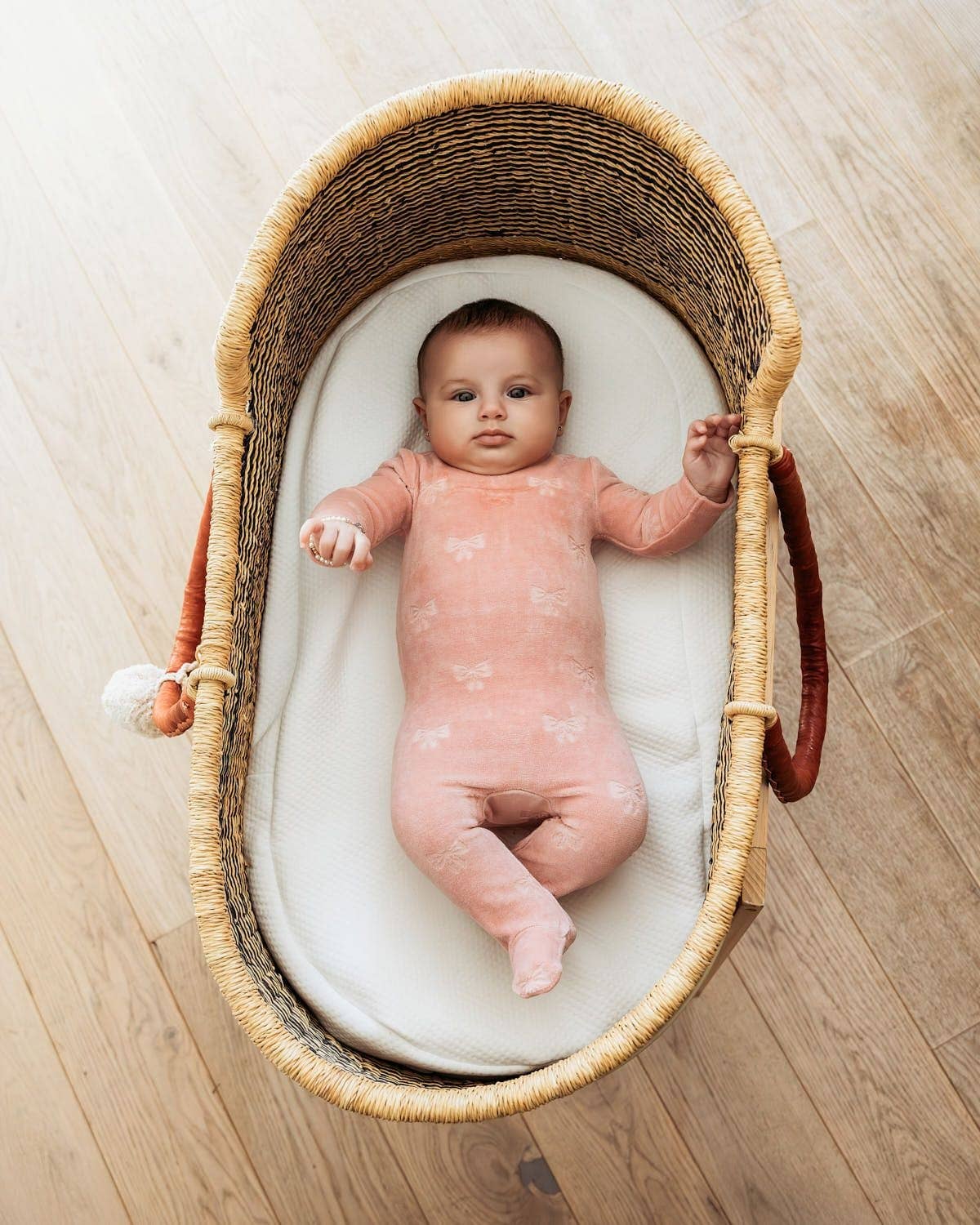 Pink Velvet Bow Footie for wholesale on Faire1