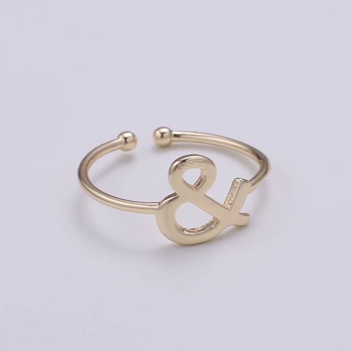 1pc Ampersand 18k guld Ring, „Og“ symbol justerbar guld bremse Ring, enkel Ring, „Et“ Ring- 254 for engroshandel hos Aim Eternal