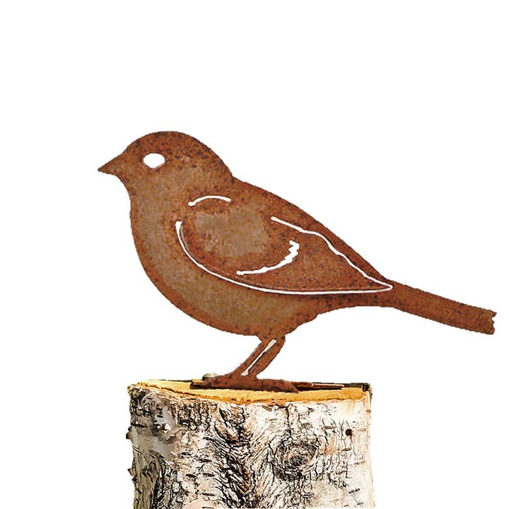 Mtl Rust/Nat Sparrow Garden Art for wholesale by California Home & Garden