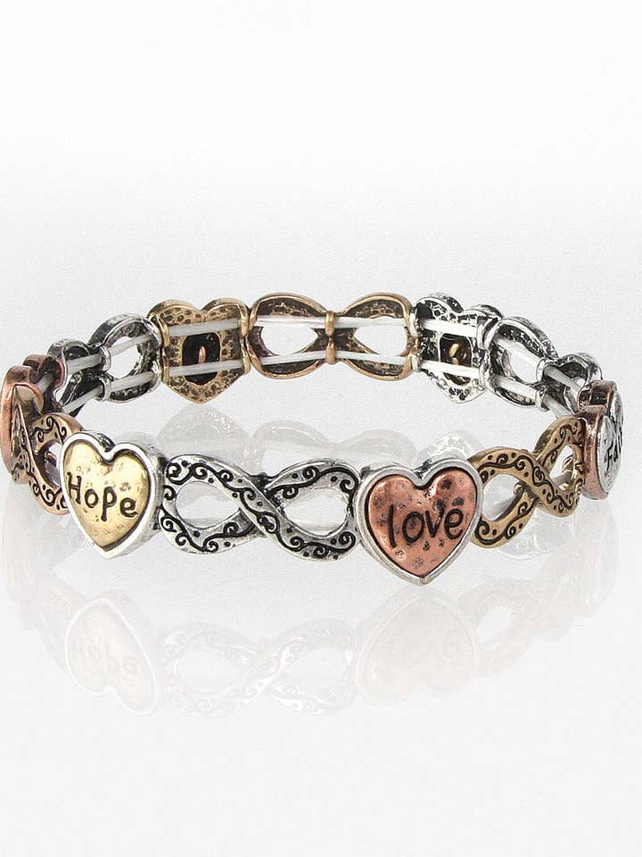 Pulseira Coração/Infinity-Metal - Pulseira Eden Merry Metal por atacado de Eden Merry Jewelry by James Lawrence