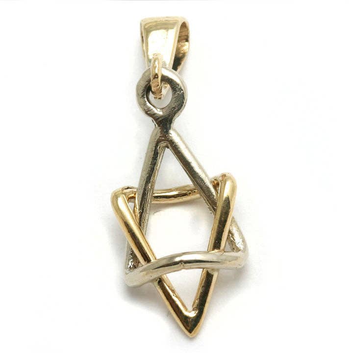 Bareket Fine Jewelry - Wholesale Individual Charm/Pendant - 14k Yellow & White Gold Jewish Star of David Pendant 3D1