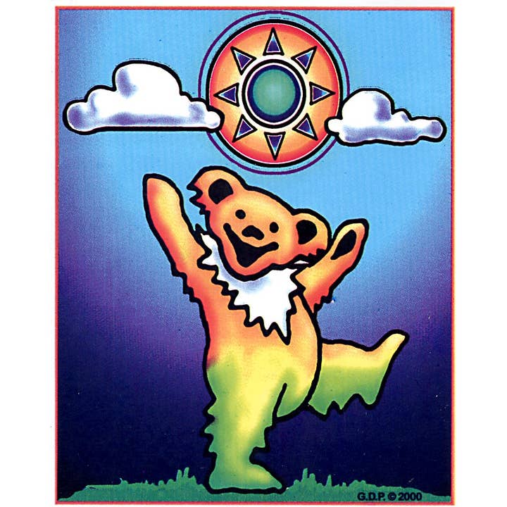 Grateful Dead Jester Sticker Sunny Bear Sticker for wholesale by Gypsy Rose