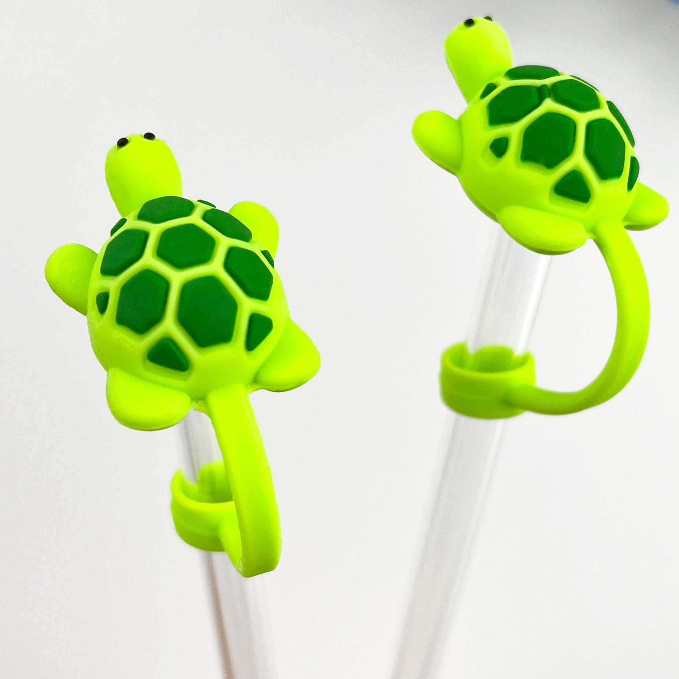 4 st 4 st gröna havssköldpaddor sugrörstoppare set för wholesale på Faire2