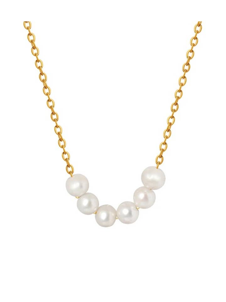 Ada Fresh Water Pearl Beaded Necklace Hypoallergenic Water Resistant for wholesale by Hjane Jewels