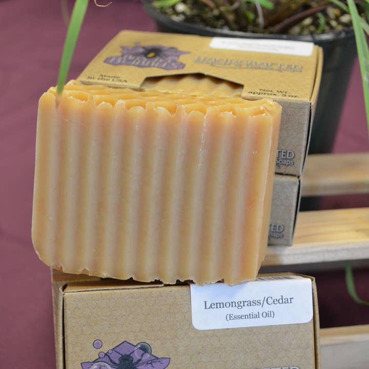 Lemongrass and Cedar Soap for wholesale by Bees-to-Bubbles Handcrafted Soaps