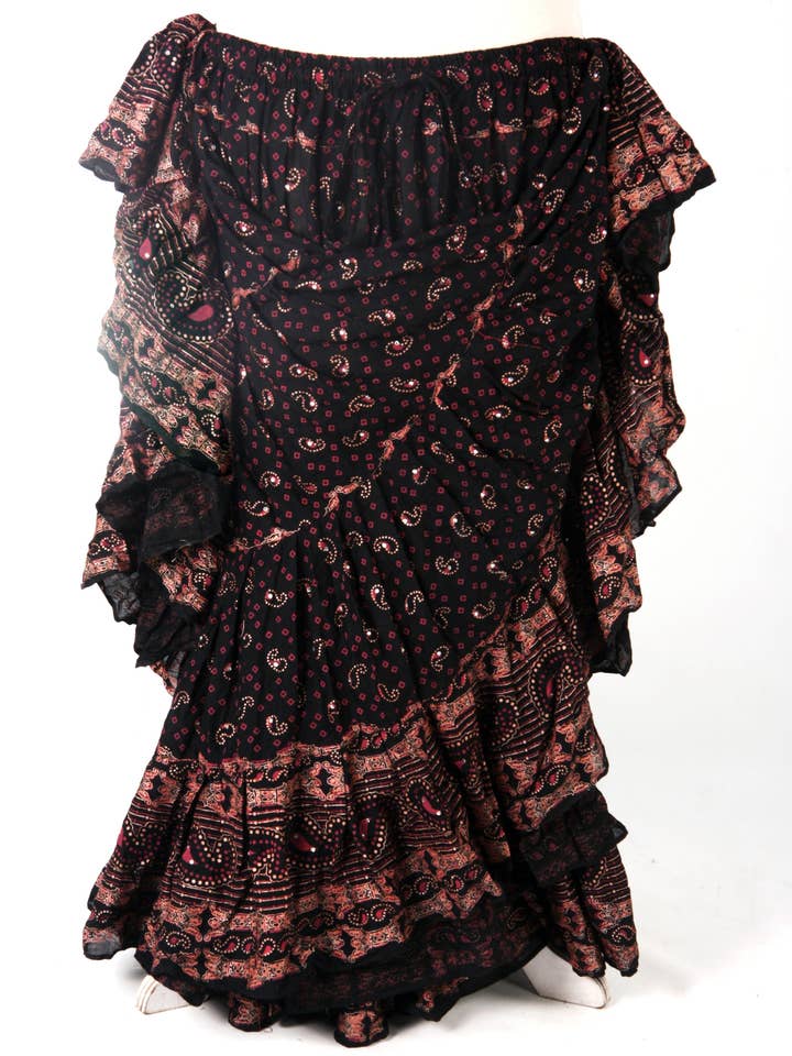 Block Print Skirt Majestic for wholesale by Senoritas Tribal Designs