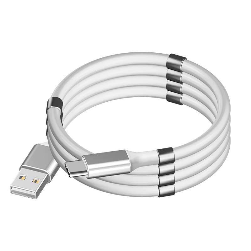 Digital Cameras S.L. - Wholesale Charging Cable - MAGNETIC ROLL-UP CABLE PK01 USB-C 0,9M WHITE1