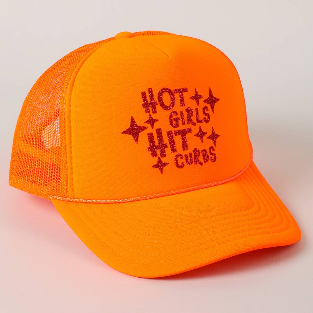 Fashion City - Wholesale Truckerpet - Dames - Heet Meiden Raken Stoepranden Glitter Logo Schuim Trucker Pet18