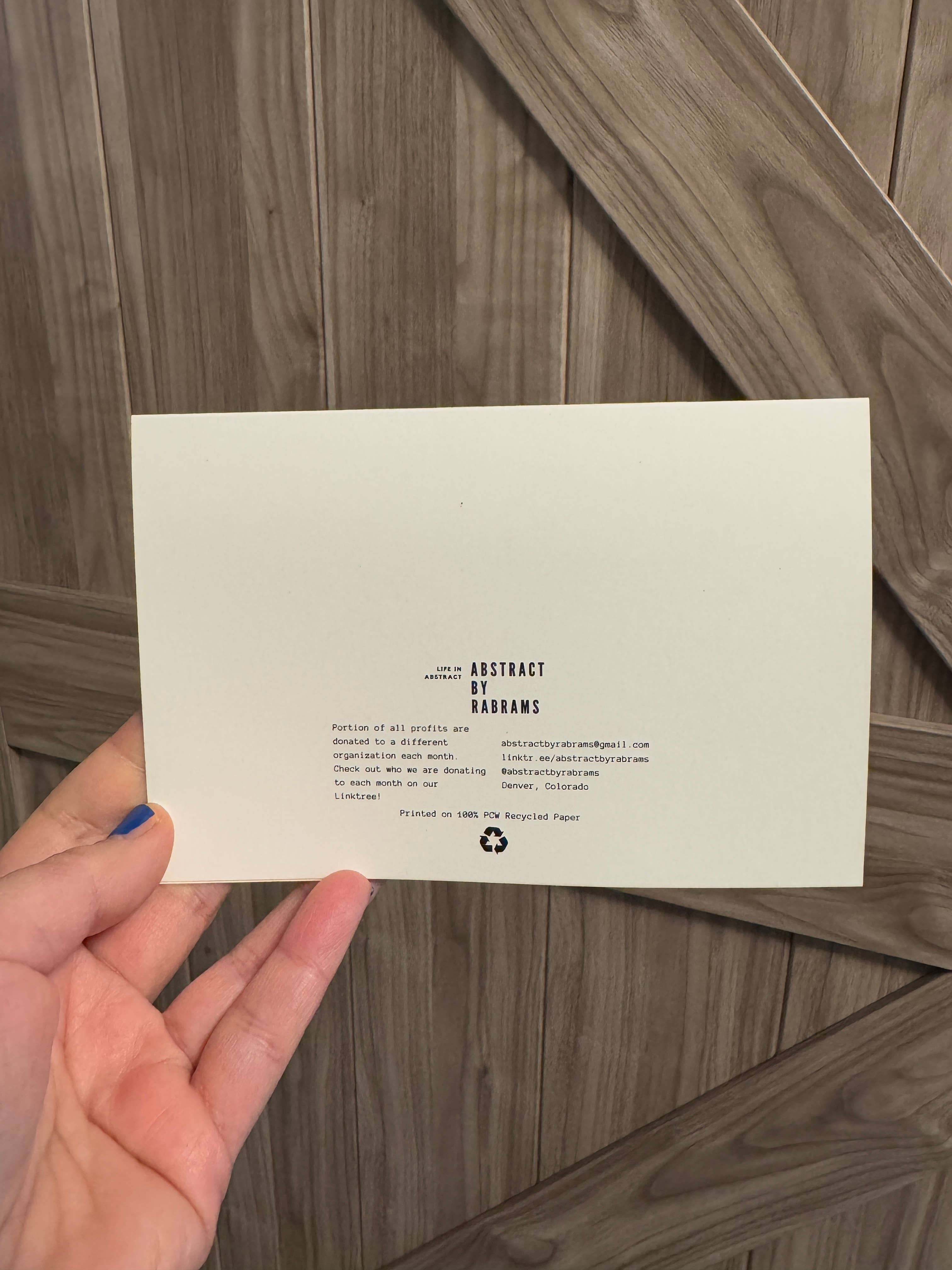 AbstractbyRabrams – wholesale Congratulations card – Mazel Tov Card on B'Mitzvah 6"x4" - 100% PCW - Rainbow3