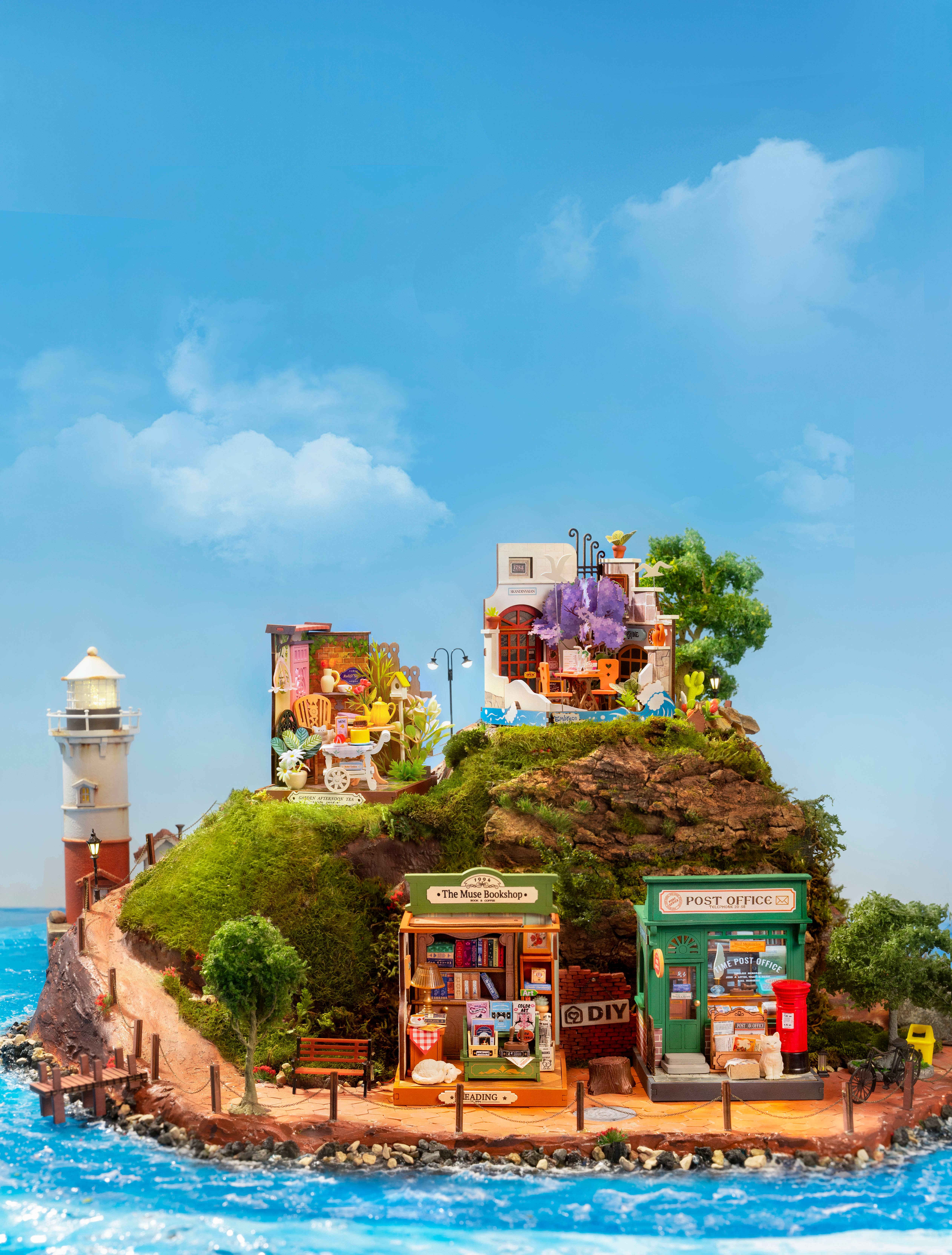 Hands Craft - Vente Kit de bricolage - Kit de maison miniature à faire soi-même : The Muse Bookshop8