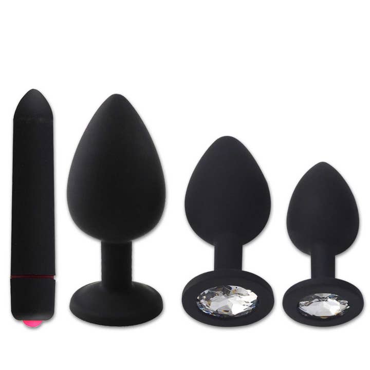 4PCS Anal plug round diamond for wholesale by Playful Toy Wholesale
