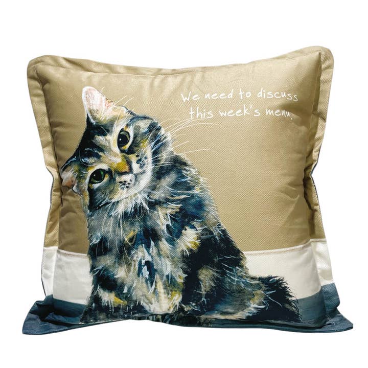 Tabby Cat Square Cushion for wholesale by The Little Dog Laughed