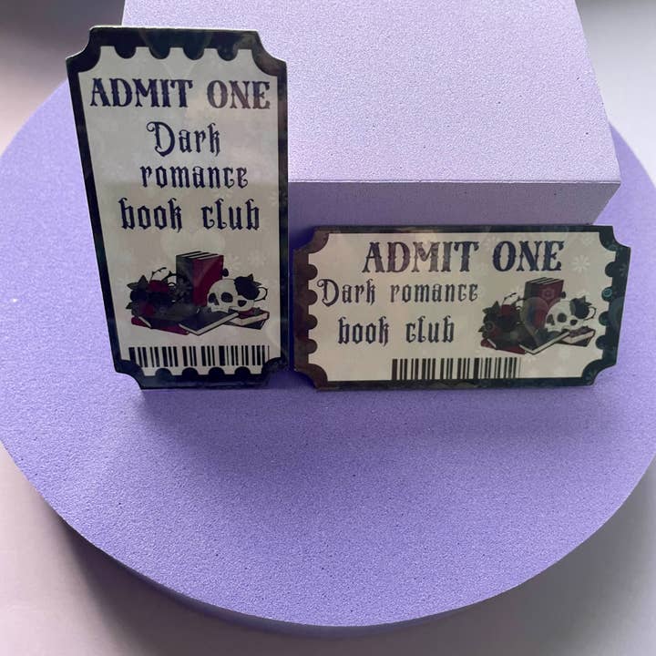 Motleyboo - Wholesale Sticker - Dark romance book club ticket die cut sticker1