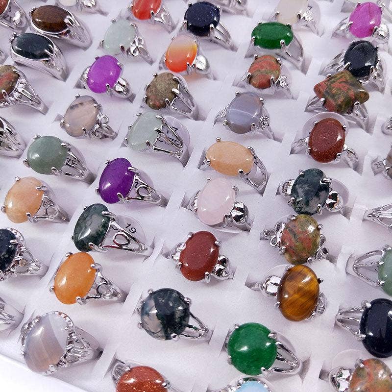 Gypsy Soul - Wholesale Jewelry Set - Genuine Semi Precious Gemstone Ring Set -100 Pcs4