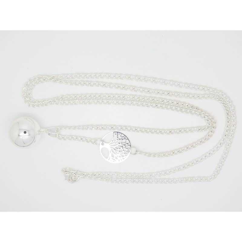 F de Bm créations - Wholesale Pendant/Charm Necklace - SMOOTH PREGNANCY BALL SILVER COLOR WITH TREE OF LIFE2