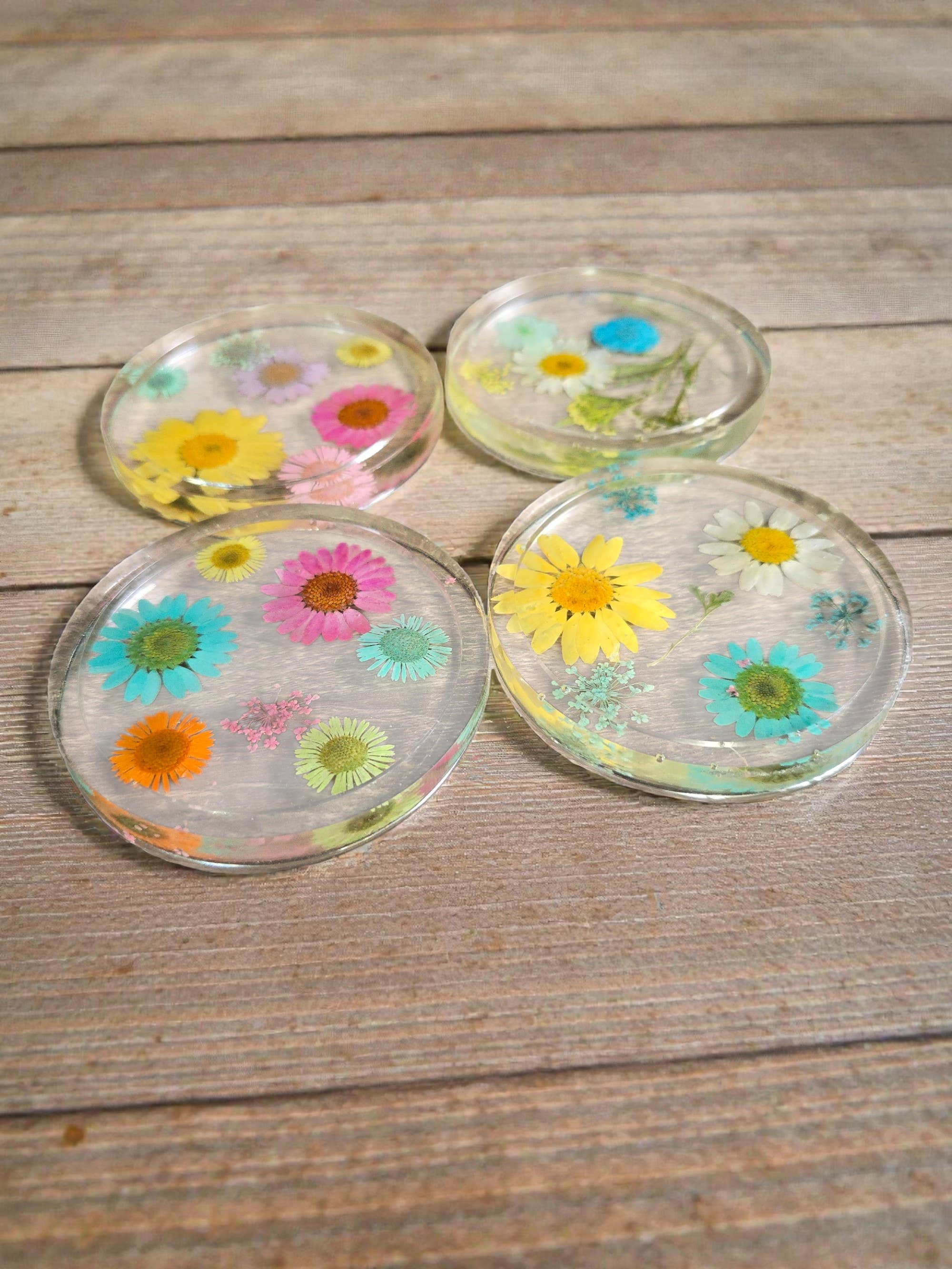 Ciao Bella Jewelry Inc – wholesale Underlägg – Pressade blomunderlägg med riktiga blommor, set om fyra16