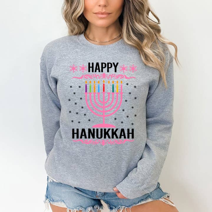 LA Shirt Company - Wholesale Graphic Sweatshirt - Women's - Happy Hanukkah - Sweatshirt & Hoodie4