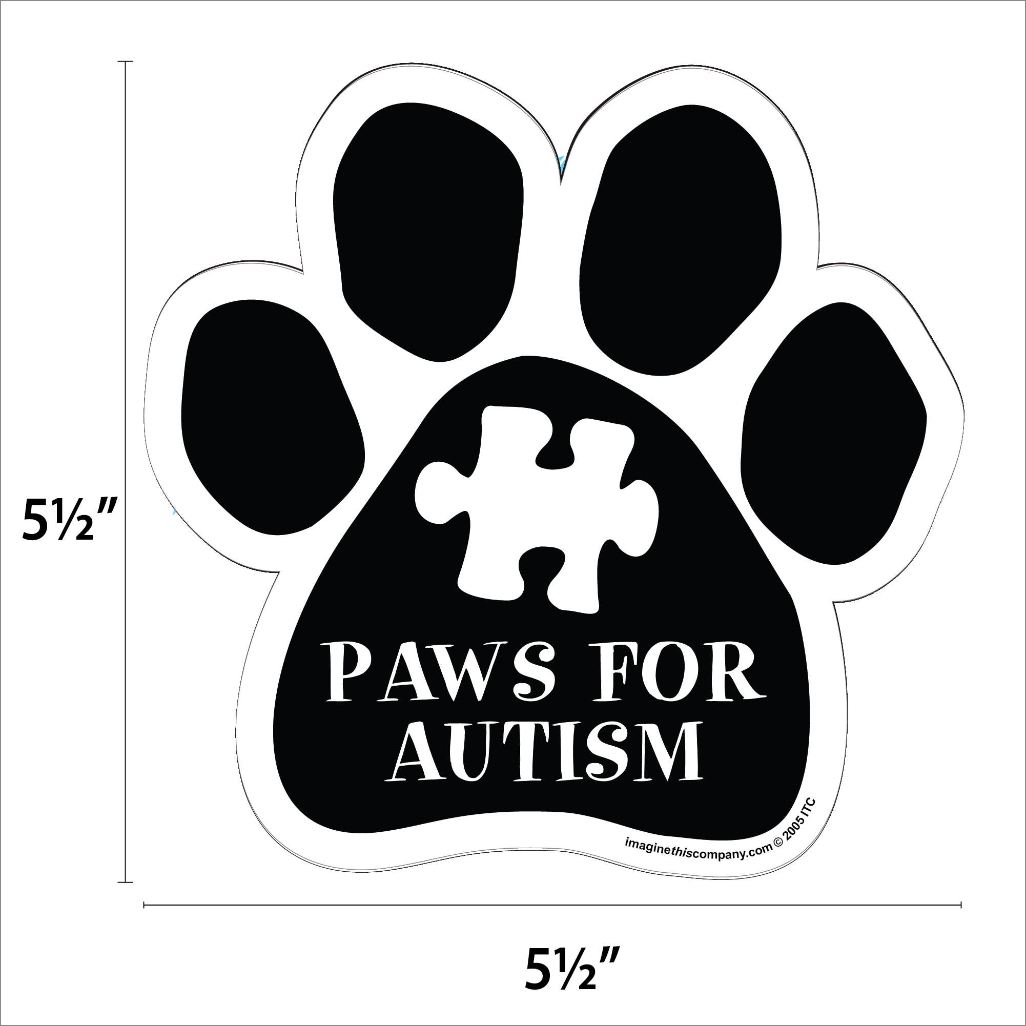 Imagine This Company - Wholesale Magnet - Paws For Autism Paw Magnet4