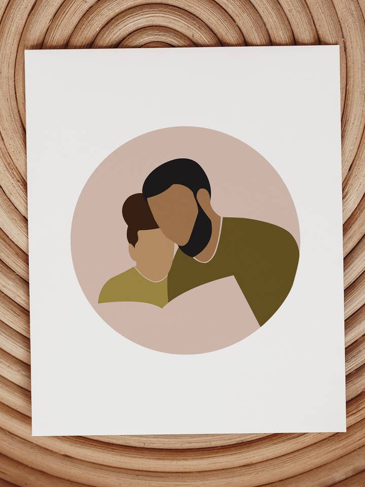 Father's Day Card // Father and Daughter // African American for wholesale by Hotdogs & Poodles Accessories