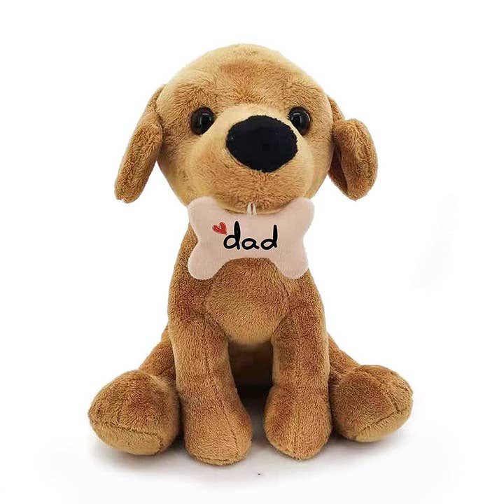 Plushland - Venta al por mayor Peluche - Niños y bebés - Beagle de peluche con hueso «papá» 7"3