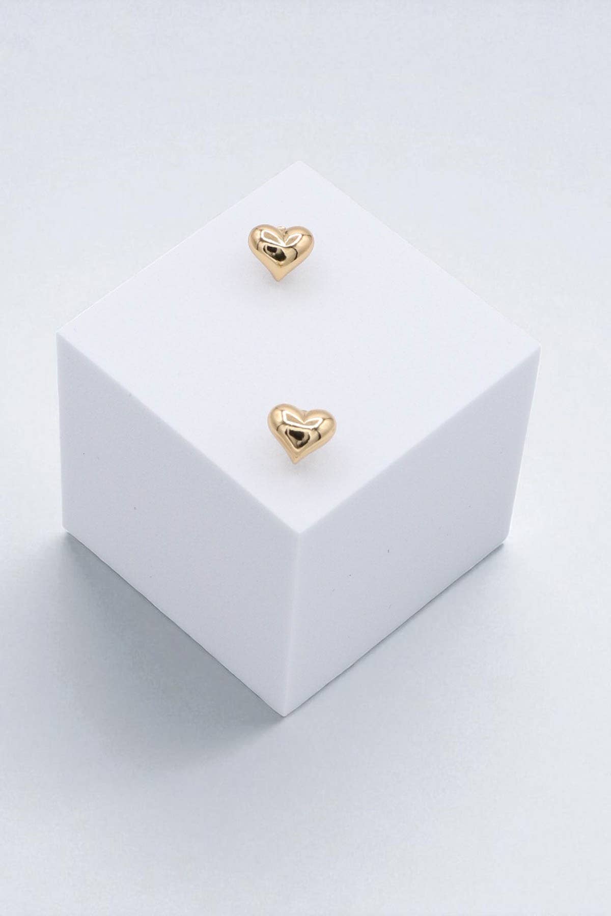 Gold Over  Brass Tiny Heart Stud Earrings for wholesale on Faire0