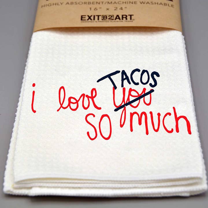 I love TACOS so much - 16" x 24" Waffle Weave Tea Towel for wholesale by EXIT82ART