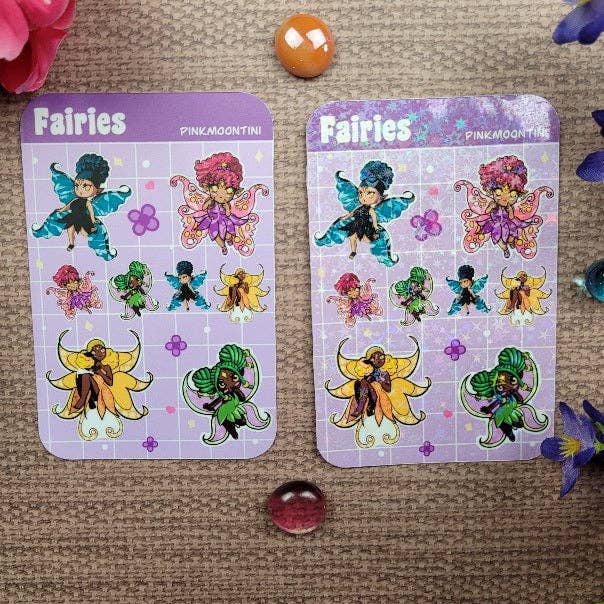 Fairy sticker sheet for wholesale by Pinkmoontini