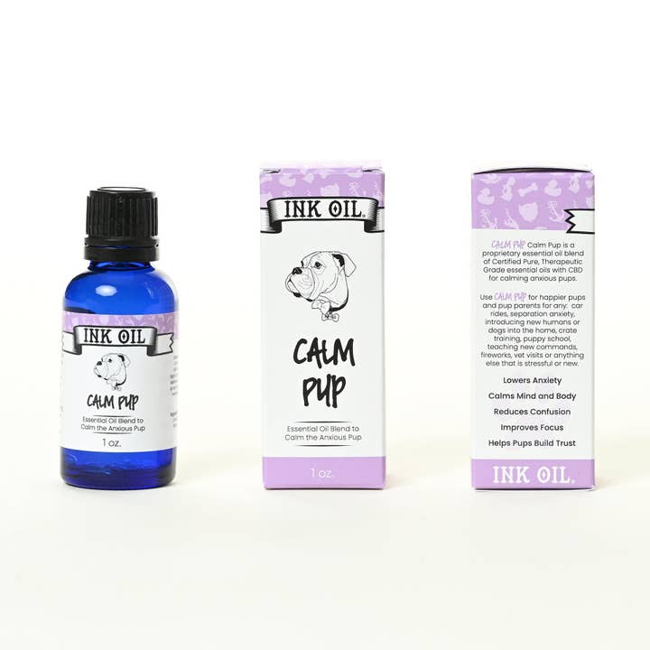 Ink Oil LLC – Engroshandel Kæledyrskosttilskud – Hund – Calm Pup All Natural Hundeolie til hundeangst og træning