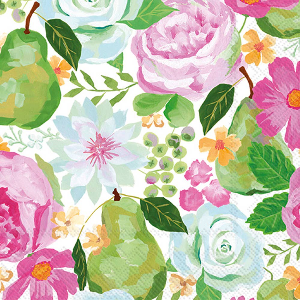 Boston International - Wholesale Disposable Napkin - Paper Cocktail Napkins 20ct Flowers And Pears0