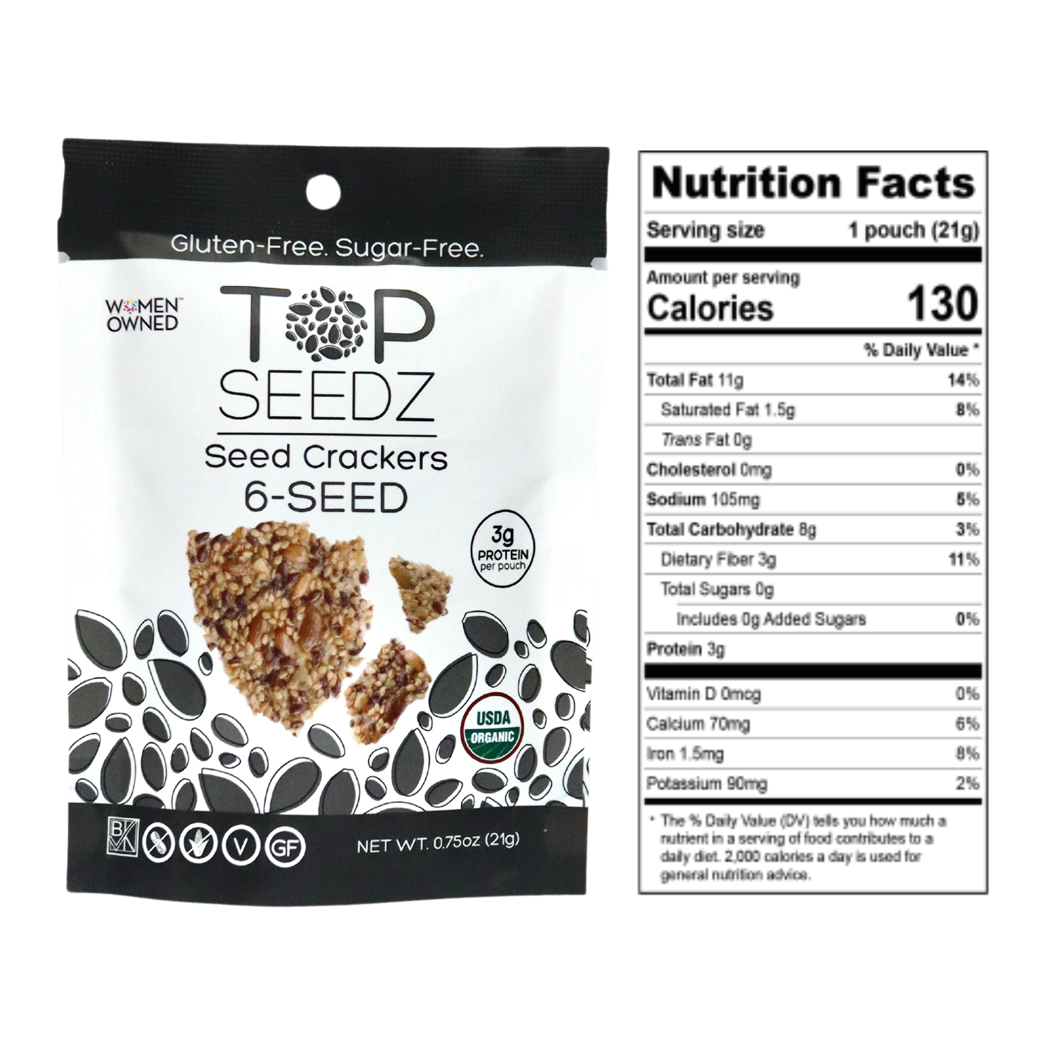 Top Seedz - Wholesale Crackers - Snack Pack Crackers - 0.75 oz Pouches -30 per case0