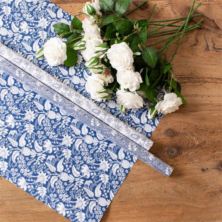 Audrey's Home & Gift - Wholesale Wrapping Paper Roll - Premium Gift Wrap, Blue Block Prints - 3 Roll Ct (Pk/06)