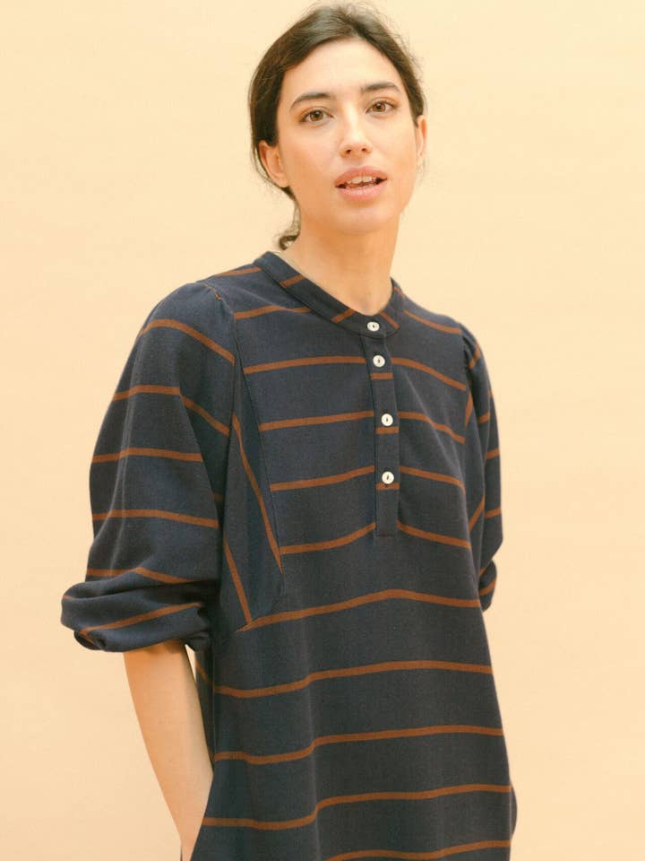 PAN Producto Básico - Wholesale Coat - Women's - Long striped dress1